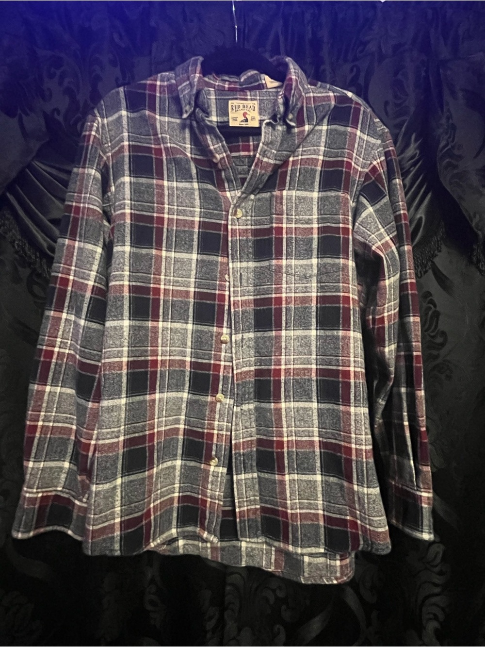 Red Head Brand Co. Red Black and Gray Plaid Button-Up Flannel Shirt